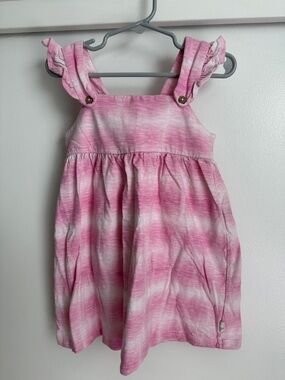 Burt's Bees Pink Tie-Dye Ruffle Strap Dress